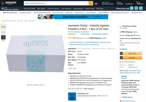 
                            11. Amazon.com: Jeunesse Global - Instantly Ageless Facelift in A Box - 1 ...