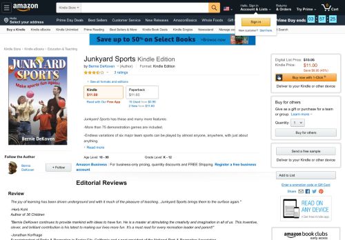
                            9. Amazon.com: Junkyard Sports eBook: Bernie DeKoven: Kindle Store