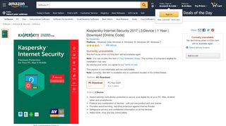 
                            10. Amazon.com: Kaspersky Internet Security 2017 | 3 Device | 1 Year ...