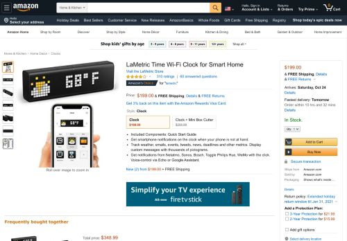 
                            10. Amazon.com: LaMetric Time Wi-Fi Clock for Smart Home: Home ...