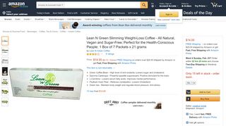 
                            13. Amazon.com : Lean N Green Slimming Weight-Loss Coffee ...