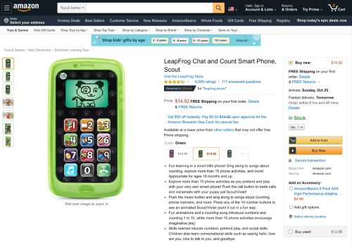 
                            10. Amazon.com: LeapFrog Chat and Count Smart Phone, Scout ...