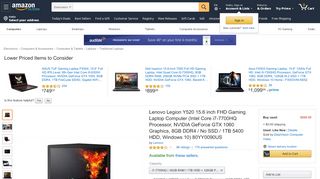 
                            5. Amazon.com: Lenovo Legion Y520 15.6 inch FHD Gaming ...