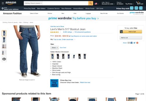 
                            12. Amazon.com: Levi's Men's 517 Bootcut Jean: Clothing