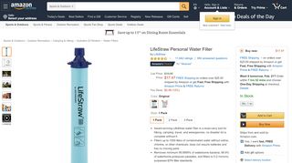 
                            9. Amazon.com : LifeStraw Personal Water Filter for Hiking, Camping ...