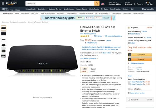 
                            8. Amazon.com: Linksys SE2800 8-Port Gigabit Ethernet Switch ...