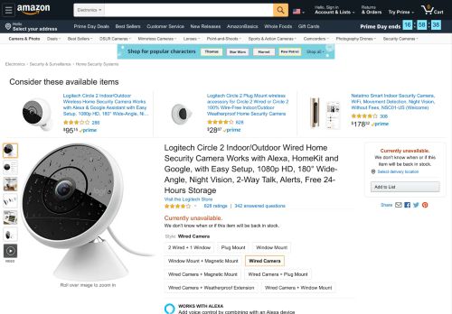 
                            12. Amazon.com : Logitech Circle 2 Indoor/Outdoor Wired Home Security ...