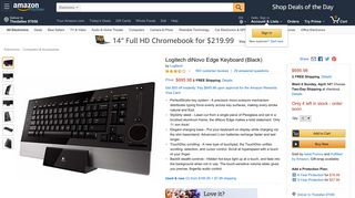 
                            5. Amazon.com: Logitech diNovo Edge Keyboard (Black): Electronics