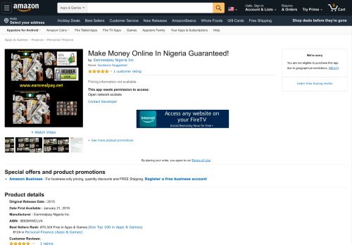 
                            12. Amazon.com: Make Money Online In Nigeria Guaranteed!: Appstore ...