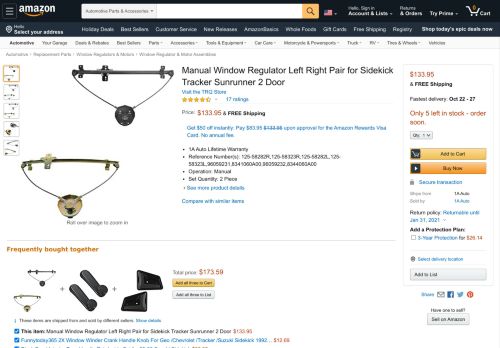 
                            8. Amazon.com: Manual Window Regulator Left Right Pair for Sidekick ...