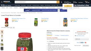 
                            5. Amazon.com : McCormick Air Dried Cilantro Leaves, 3.75 oz : Cilantro ...