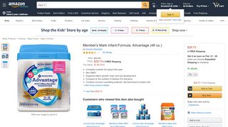 
                            8. Amazon.com: Member's Mark Infant Formula, Advantage (48 oz.): Baby