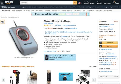 
                            10. Amazon.com: Microsoft Fingerprint Reader: Electronics