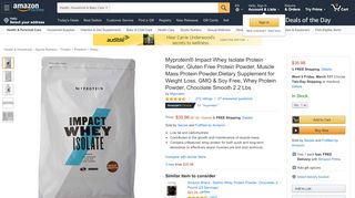 
                            5. Amazon.com: Myprotein Impact Whey Isolate Protein, Chocolate ...