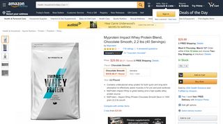 
                            6. Amazon.com: Myprotein Impact Whey Protein Blend, Chocolate ...