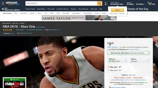 
                            5. Amazon.com: NBA 2K16 - Xbox One: Take 2 Interactive: Video Games