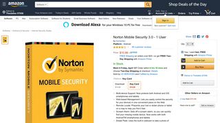 
                            12. Amazon.com: Norton Mobile Security 3.0 - 1 User: Software