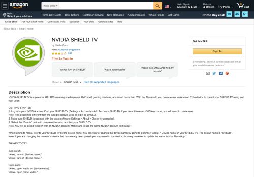 
                            11. Amazon.com: NVIDIA SHIELD TV: Alexa Skills