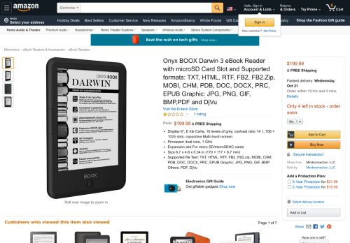 
                            12. Amazon.com: Onyx BOOX Darwin 3 eBook Reader: Home Audio ...