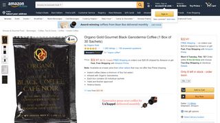 
                            11. Amazon.com: Organo Gold Gourmet Black Ganoderma Coffee (1 Box ...