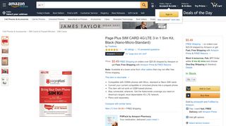 
                            6. Amazon.com: Page Plus SIM CARD 4G LTE 3 in 1 Sim Kit, Black ...