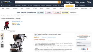 
                            8. Amazon.com : Peg-Perego Vela Easy Drive Stroller, Java : Standard ...