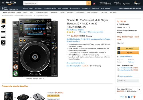 
                            12. Amazon.com: Pioneer DJ CDJ-2000NXS2 Professional Multi Player ...
