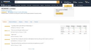 
                            8. Amazon.com Seller Profile: ROMWE Limited
