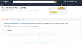 
                            5. Amazon.com Seller Profile: The MarketPlace Online Canada