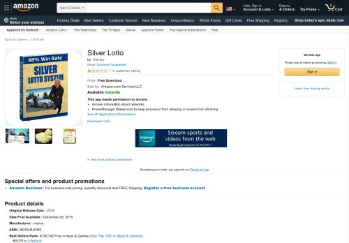 
                            9. Amazon.com: Silver Lotto: Appstore for Android