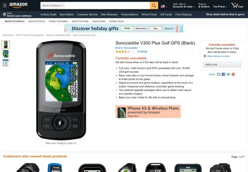 
                            6. Amazon.com: Sonocaddie V300 Plus Golf GPS (Black): Sports ...