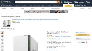 
                            11. Amazon.com: Synology 2 bay NAS DiskStation, DS216J (Diskless ...
