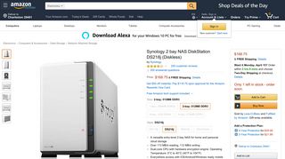 
                            10. Amazon.com: Synology 2 bay NAS DiskStation DS218j (Diskless ...