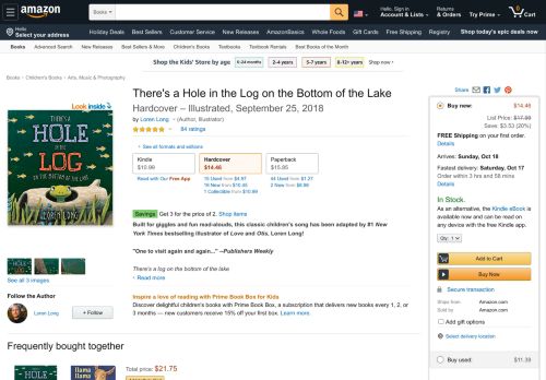 
                            8. Amazon.com: There's a Hole in the Log on the Bottom of the Lake ...