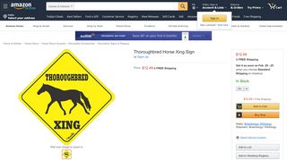 
                            12. Amazon.com : Thoroughbred Horse Xing Sign : Garden & Outdoor