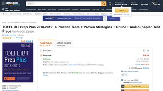 
                            7. Amazon.com: TOEFL iBT Prep Plus 2018-2019: 4 Practice Tests + ...