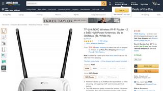 
                            8. Amazon.com: TP-Link N300 Wireless Wi-Fi Router - 2 x 5dBi High ...