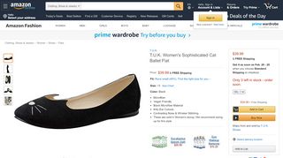 
                            12. Amazon.com | T.U.K. Women's Sophisticated Cat Ballet Flat | Flats