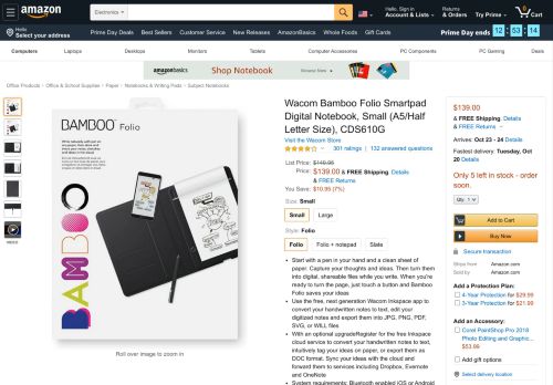 
                            11. Amazon.com: Wacom Bamboo Folio Smartpad Digital Notebook ...