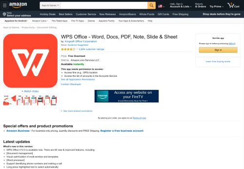 
                            13. Amazon.com: WPS Office + PDF: Appstore for Android
