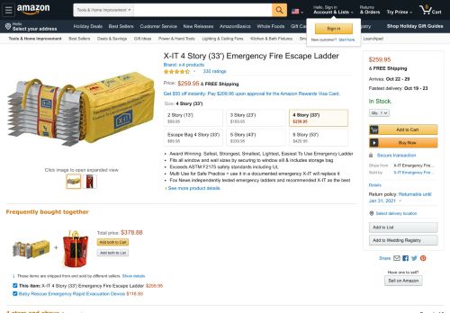 
                            11. Amazon.com: X-IT 4 Story (33') Emergency Fire Escape Ladder: Home ...