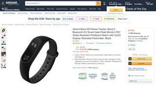 
                            11. Amazon.com : Xiaomi Boys Mi Fitness Tracker, Band 2 Bluetooth 4.0 ...