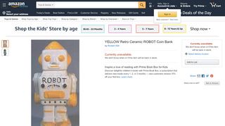 
                            13. Amazon.com: YELLOW Retro Ceramic ROBOT Coin Bank: ...