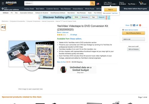 
                            12. Amazon.com: YesVideo Videotape to DVD Conversion Kit ...