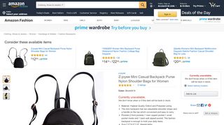
                            8. Amazon.com: Z-joyee Mini Casual Backpack Purse Nylon Shoulder ...