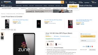 
                            12. Amazon.com: Zune 120 GB Video MP3 Player (Black): Home Audio ...