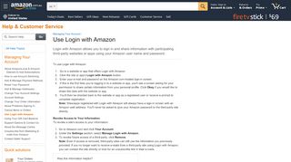 
                            3. Amazon.com.au Help: Use Login with Amazon