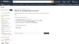 
                            11. Amazon.com.br Ajuda: Alterar as configurações da sua conta
