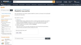 
                            7. Amazon.com.br Ajuda: Redefinir sua senha