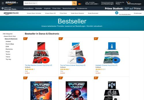 
                            1. Amazon.de Bestseller: Die beliebtesten Artikel in Dance & Electronic